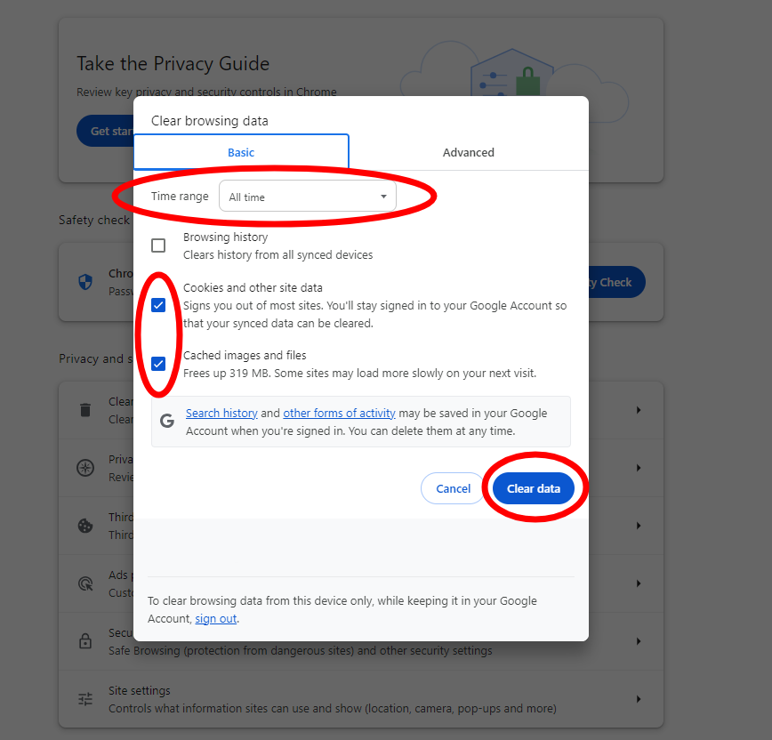 Refresh your browser's cache