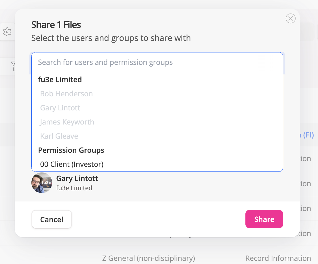 Shares User Share Files with Other Users